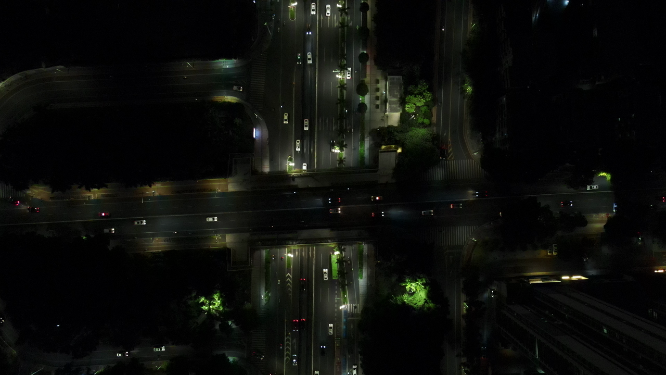 广西南宁城市夜景航拍