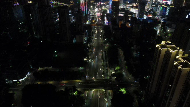 广西南宁城市夜景航拍
