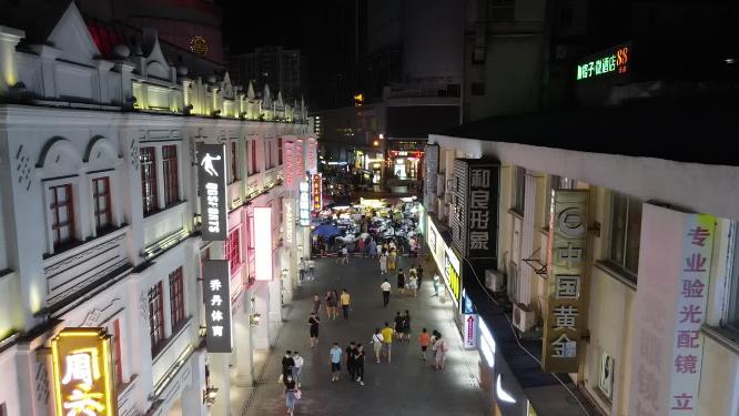 广西南宁新宁路夜景灯光航拍