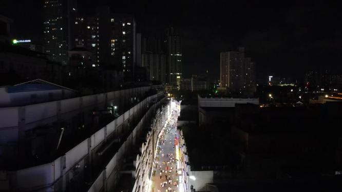 广西南宁新宁路夜景灯光航拍