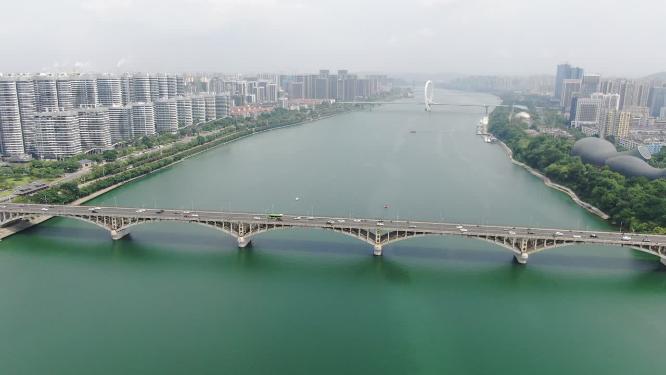 广西柳州柳江风光桥梁航拍