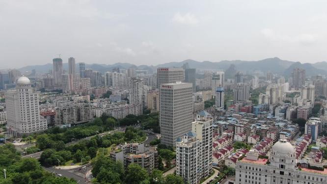 广西柳州新城高楼建筑航拍