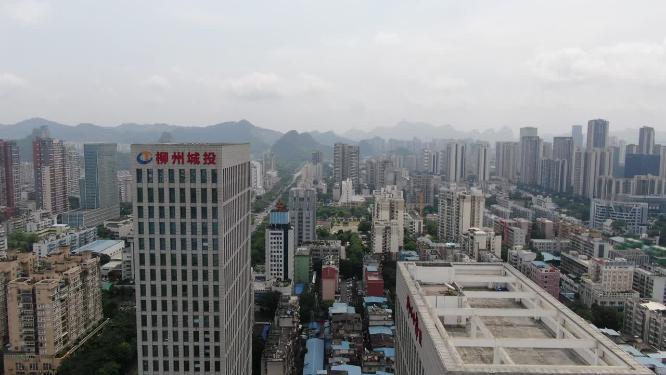 广西柳州新城高楼建筑航拍