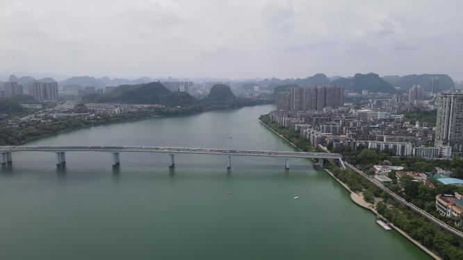 广西柳州柳江桥梁航拍