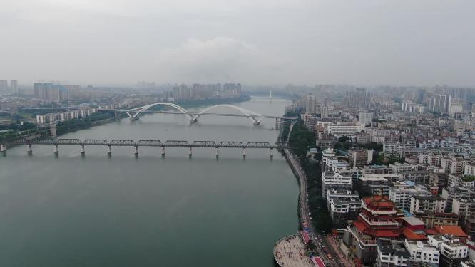 广西柳州柳江桥梁航拍