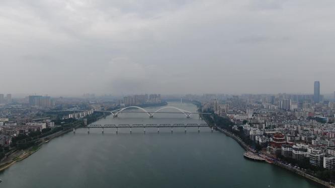 广西柳州柳江桥梁航拍