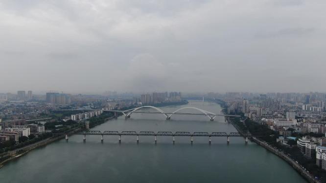 广西柳州柳江桥梁航拍