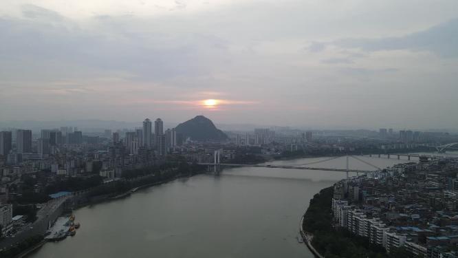 广西柳州柳江桥梁航拍