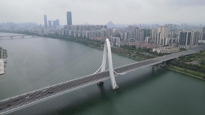 广西柳州白沙大桥航拍