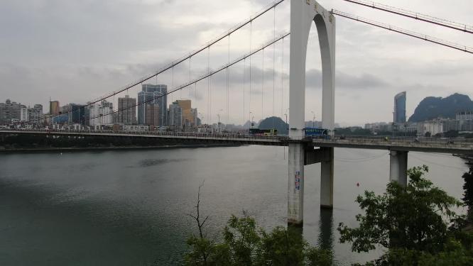 广西柳州红光大桥交通航拍