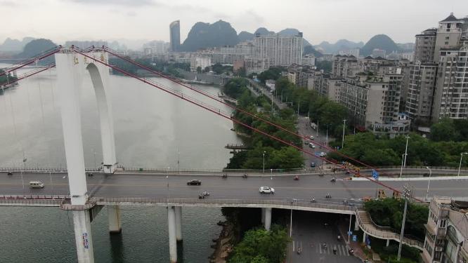 广西柳州红光大桥交通航拍