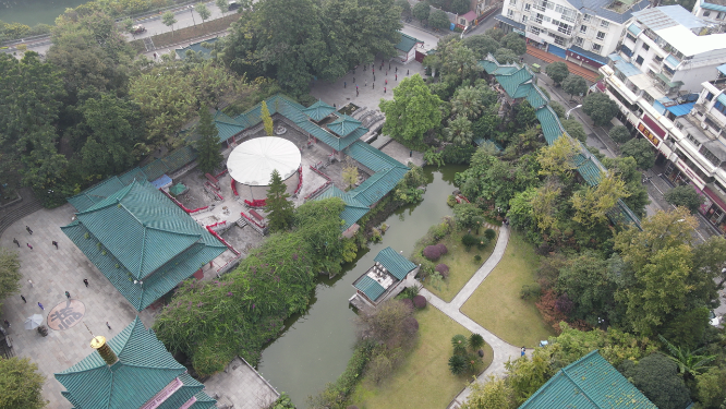 广西桂林虞山公园航拍 