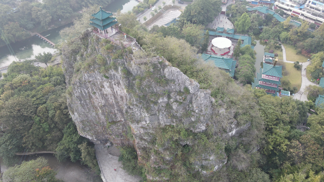 广西桂林虞山公园航拍 