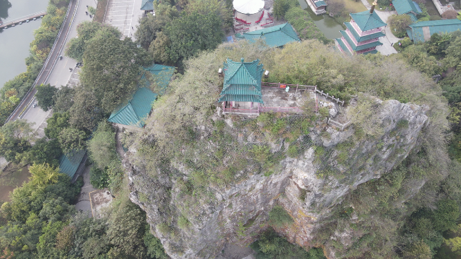 广西桂林虞山公园航拍 