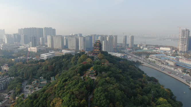 旅游景区南京阅江楼古建筑航拍