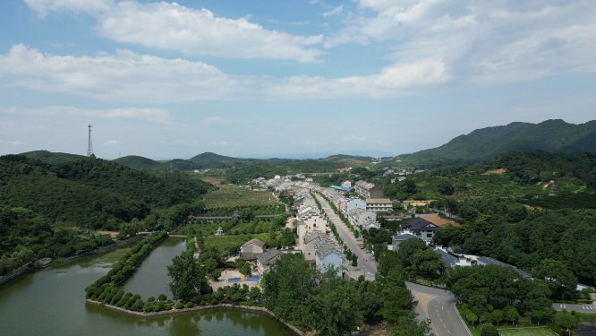 旅游景区常德市夹山国家森林公园4A景区碧岩湖航拍