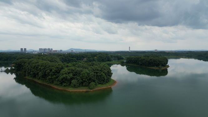 旅游景区常德市清水湖旅游区4A景区航拍