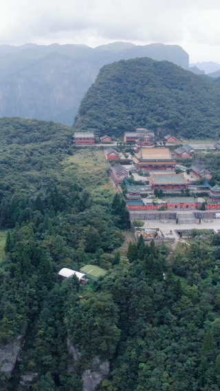 湖南张家界天门山5A景区航拍