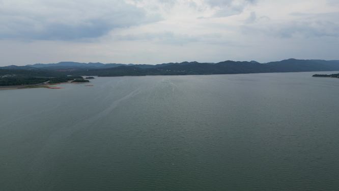 旅游景区湖北洈水风景区4A景区航拍 