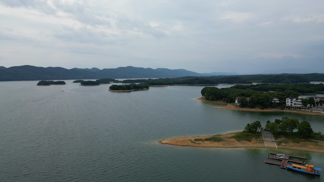 旅游景区湖北洈水风景区4A景区航拍 