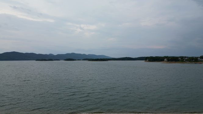旅游景区湖北洈水风景区4A景区航拍 