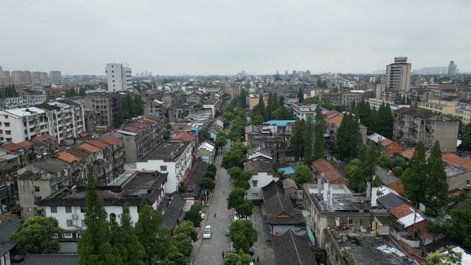 航拍湖北荆州古城4A景区