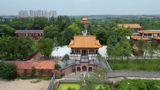 旅游景区湖北荆州太晖观历史文化古建筑航拍