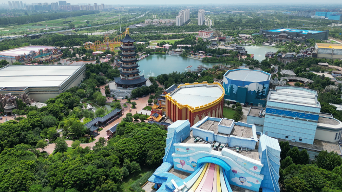 旅游景区湖北荆州方特休闲度假区航拍