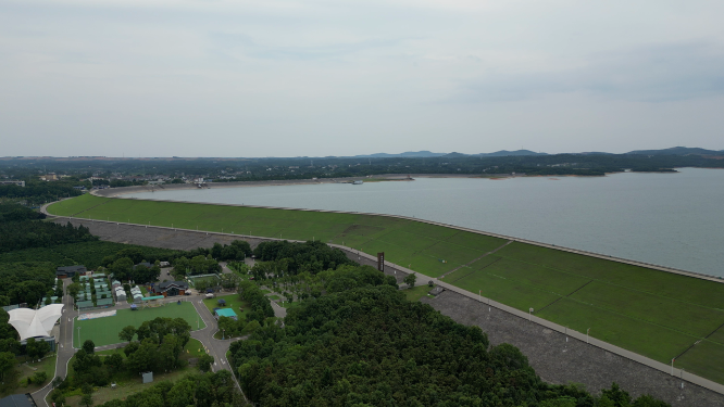 旅游景区湖北荆州洈水景区水库大坝