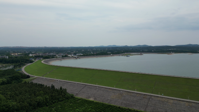 旅游景区湖北荆州洈水景区水库大坝