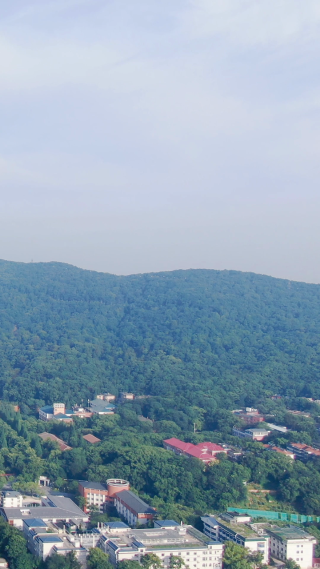 旅游景区湖南岳麓山风景区竖屏航拍