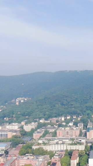 旅游景区湖南岳麓山风景区竖屏航拍