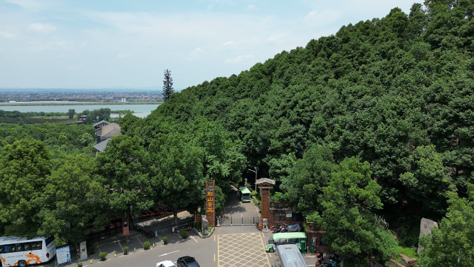 旅游景区湖南常德昭山4A景区航拍