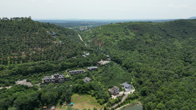 旅游景区湖南常德昭山4A景区航拍