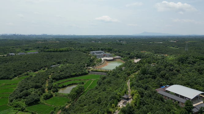 旅游景区湖南常德林伯渠纪念馆航拍