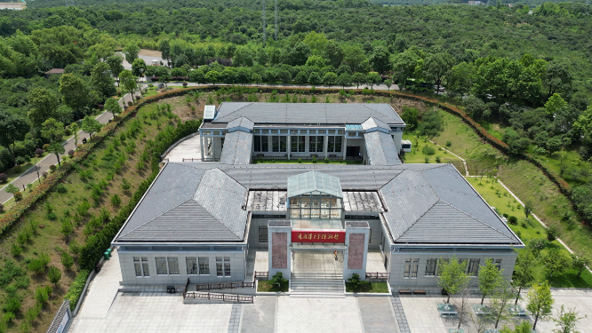 旅游景区湖南常德林伯渠纪念馆航拍
