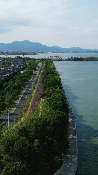旅游景区湖南常德柳叶湖味美步道 