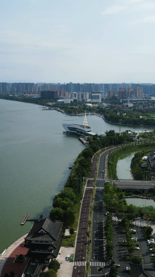 旅游景区湖南常德柳叶湖味美步道 
