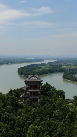 旅游景区湖南常德桃源山竖屏航拍
