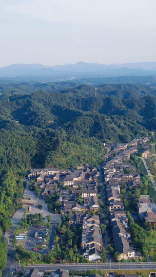 旅游景区湖南桃花源5A景区航拍