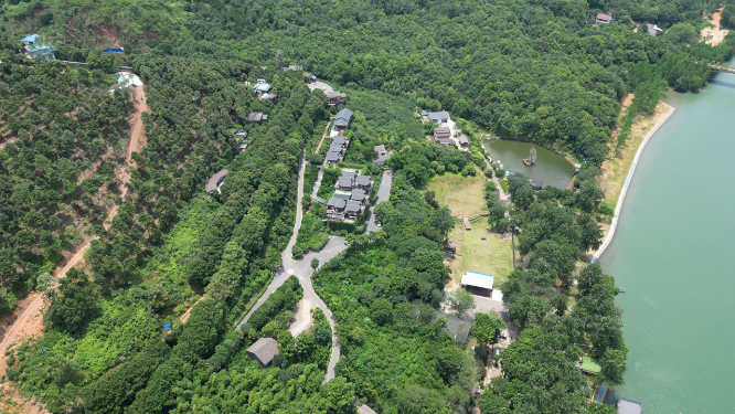 旅游景区湖南湘潭昭山4A风景区航拍