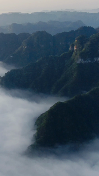 旅游景区湖南湘西矮寨奇观5A景区竖屏航拍