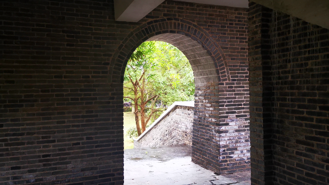 旅游景区湖南湘阴县左宗棠文化广场实拍