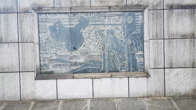 旅游景区湖南湘阴县左宗棠文化广场实拍