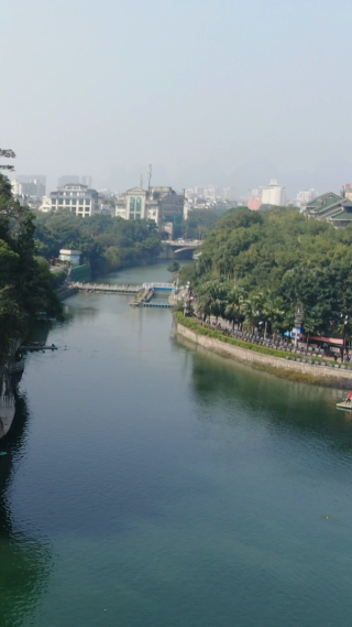 旅游景区湖南衡阳石鼓书院航拍