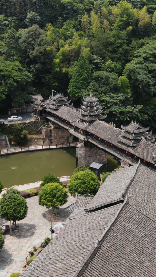 旅游景区湖南通道皇都侗民族文化村 普修桥