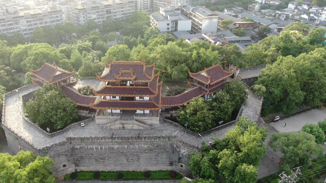 旅游景区湖南长沙天心阁4A景区航拍