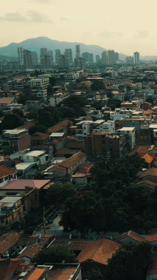 旅游景区福建泉州古城竖屏航拍