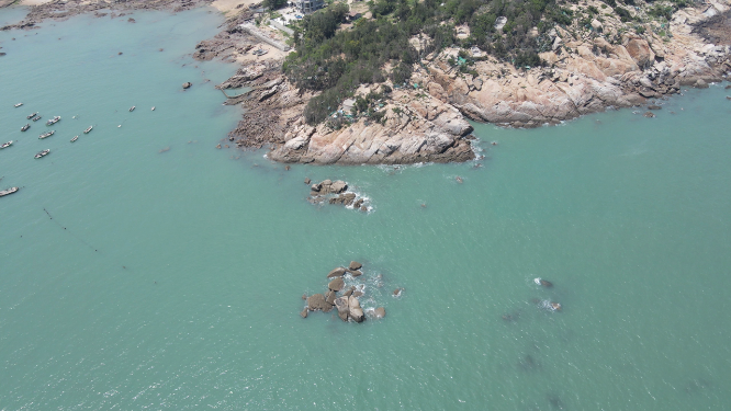 旅游景区福建湄洲岛5A景区航拍 