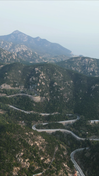 旅游景区青岛崂山5A景区竖屏航拍